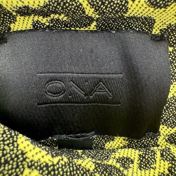 ONA By Yoon Chung Neon Green Cheetah Activewear Leggings Womens Small High Rise - Picture 5 of 9